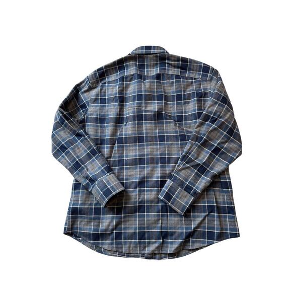 UNTUCKIt Long Sleeve shirt, size Large, Tan & Blue pattern Flannel - Picture 2 of 7